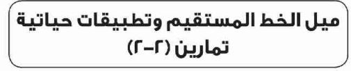 الدرس الثاني ميل المستقيم وتطبيقات حياتية